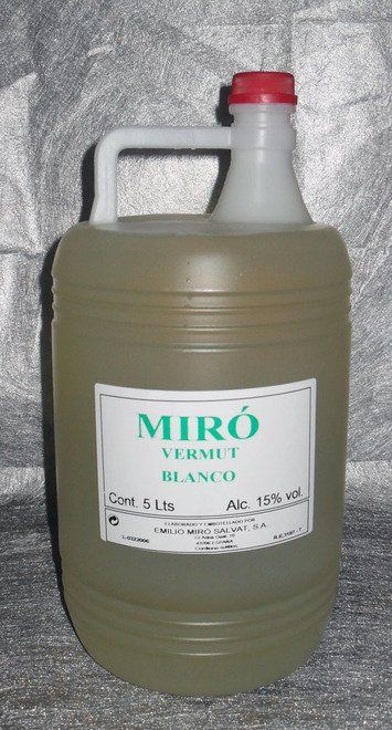 Vermouth Blanco Miró (Garrafa 5 Litros)